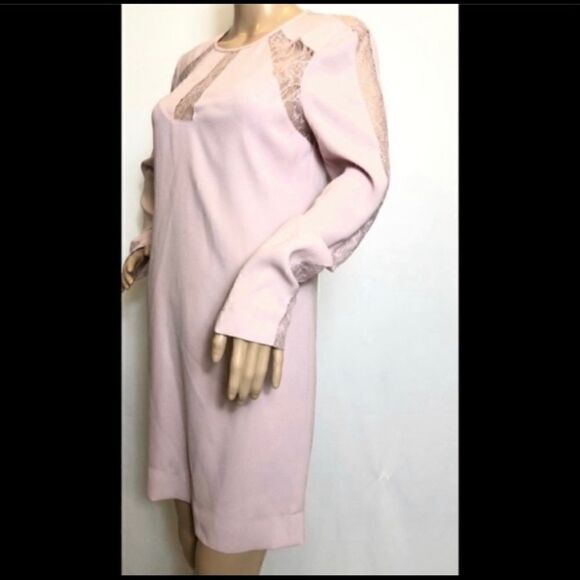 BCBGMAXAZRIA PAYTEN LACE-INSERT SHIFT DRESS - Picture 2 of 7